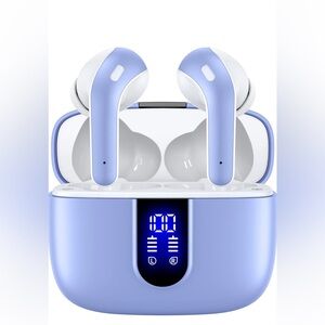 Wireless Bluetooth Earbuds with Charging Case - Light Purple